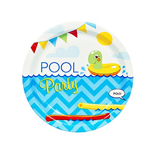 BirthdayExpress Summer Beach Ball Pool Party Supplies - Dessert Plates (8)