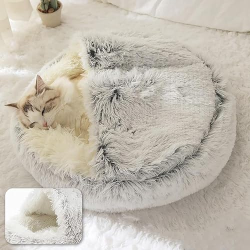 SHJOEE Flauschig Hundebett Muschelform Katzenbett Warm Tierbett Haustierbett Waschbar Hundesofa Katzensofa Plüsch Hundekorb Katzenkorb Weich Hundekissen Katzenkissen Gemütlich Hunde Katzen Schlafplatz