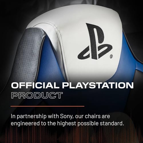 X-Rocker PlayStation Legend 2.1 Chaise de jeu avec piédestal et audio stéréo – Connectivité Bluetooth, vibration réactive, base pliable, similicuir facile à nettoyer pour enfants et adolescents – Image 5