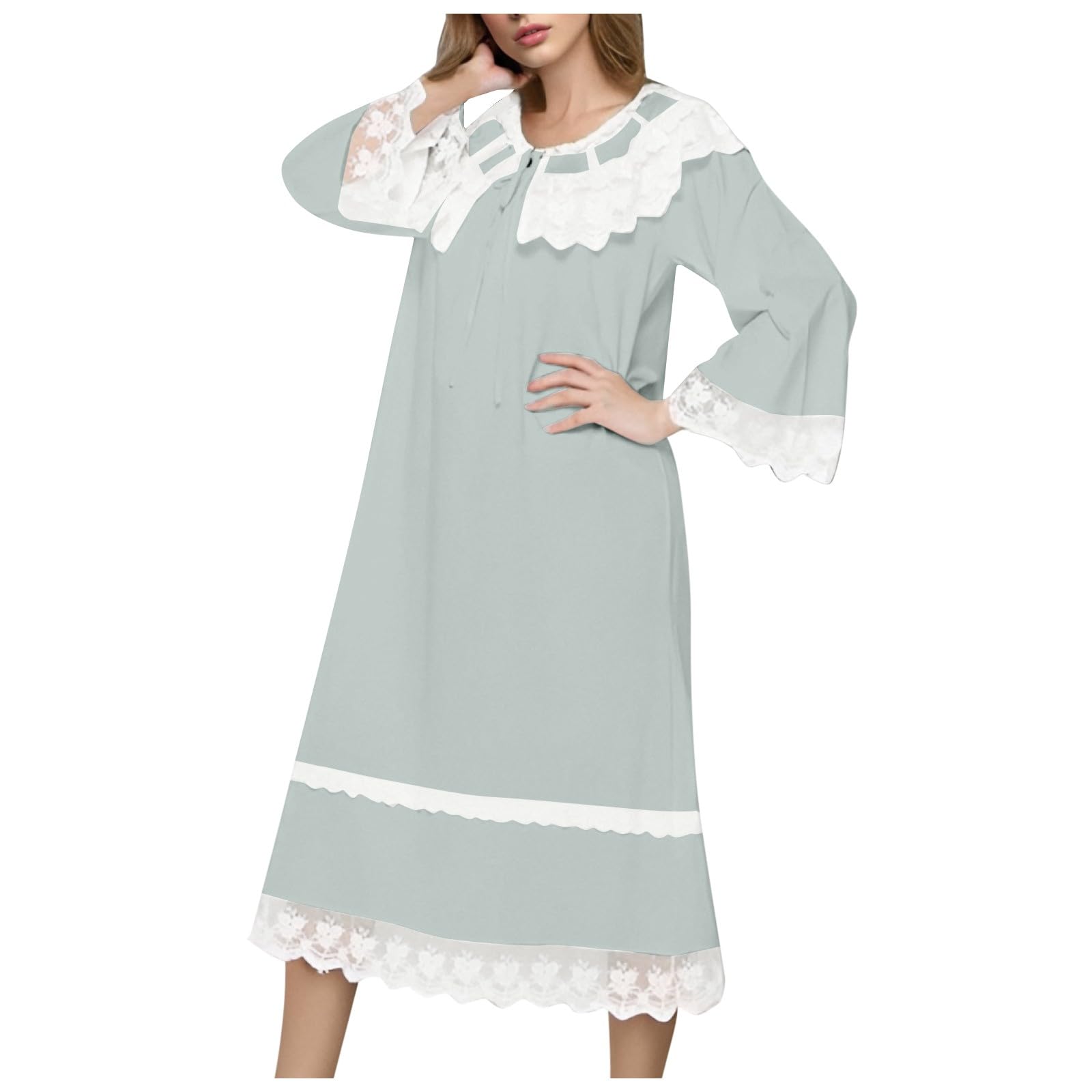 Generisch Schlafshirt Damen Nachthemd Lang Knöpfe Sexy Nachtwäsche Frauen Kostüm Nachthemden Für Baumwolle Pyjama Mit Knöpfen Zum Fasching Negligee Herzen Mädchen Schlaf Tshirt