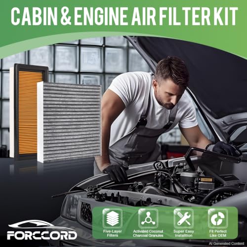 Image of Cabin & Engine Air Filter Combo for Nissan Versa & Versa Note 2014-2019 | Nissan Micra 2015-2019, Replace#CF12237,165461HK0A,Air Filter Kit Replacement Car Accessories