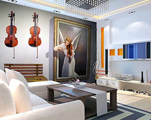 Punk Violin Viola Wall Mount Hanger,Violin Viola Hook,Mahogany Violin Holder,With Bow Hook,Home & Studio Wall Mount Violin Hangers (Mahogany) #TOP5