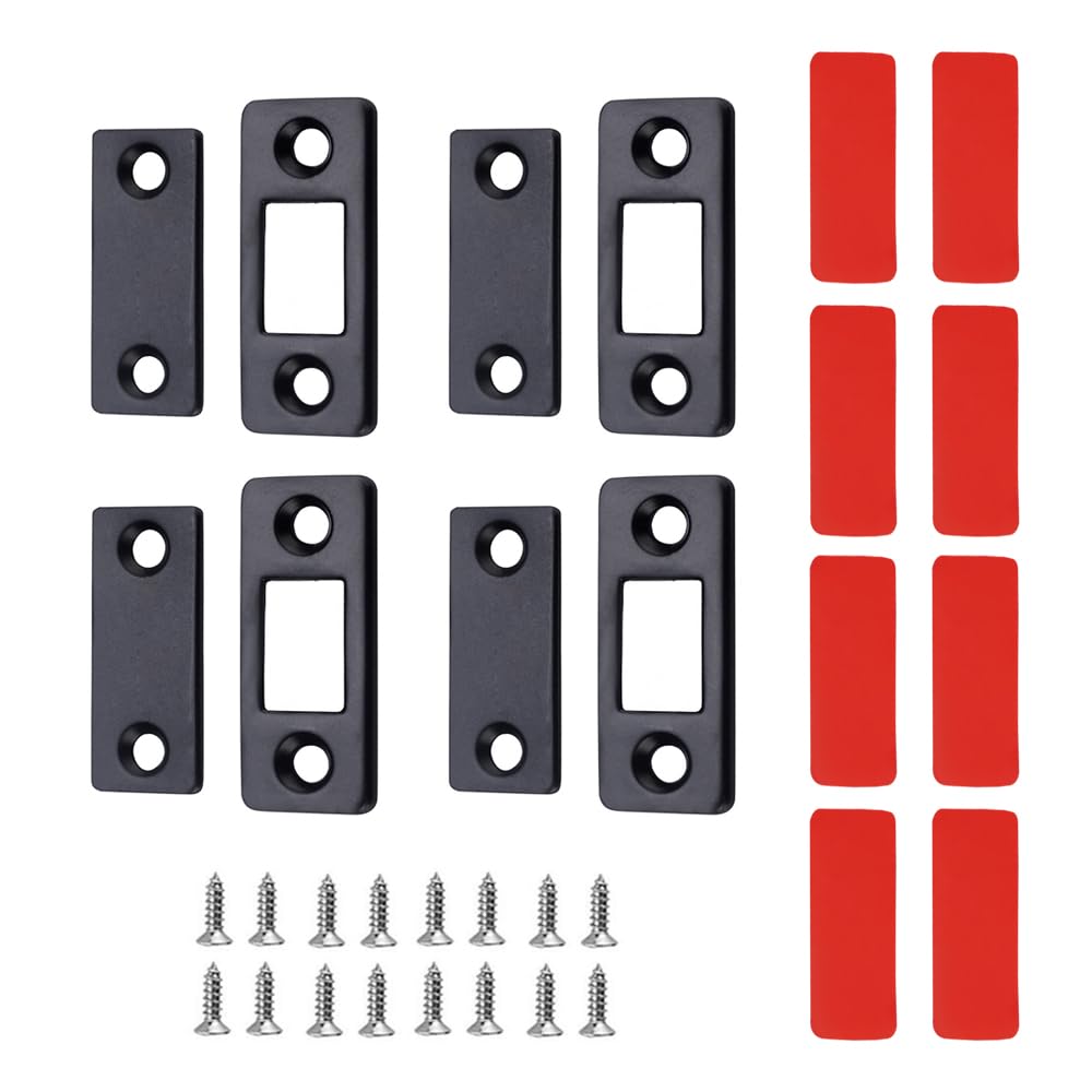 TopHomer 4 Pack Black Magnetic Cabinet Locks, Children Proof Cupboard Locks Latches - Adhesive for Cabinets & Drawers and Screws Fixed for Protection
