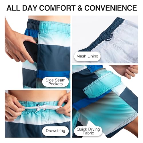 Image of Kanu Surf Men's Big Viper Extended Size Stripe Swim Trunk