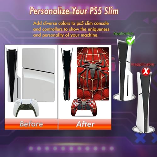 Image of PVC Skin for PS5 Slim Digital Edition, Console Protective Sticker for PlayStation 5 Slim Skin Sticker (S2)