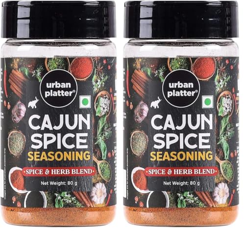 Image of Urban Platter Cajun Spice Seasoning, 80g (Bold Blend of French, African and Southern American Flavours | Spicy and Aromatic | Great for Fries, Grills and Stir-Fries) (Pack of 2)