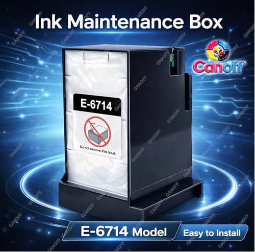 Image of CANOFF T6714 Ink Maintenance Box with Chip Replacement for WF-C878R WF-C879R WF-C8190 WF-C8690 WF-C869R Printer Waste Ink Collector Tank Compatible Absorber Unit Reset Chip Service Replacement Part