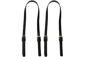 Semetall PU Leather Purse Handles 2 Pcs Adjustable Leather Shoulder Strap Black Leather Purse Strap