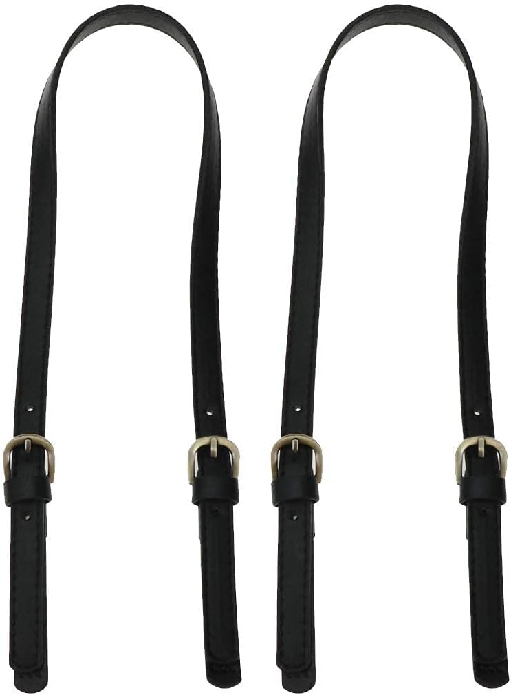 Semetall PU Leather Purse Handles 2 Pcs 65cm to 71cm Adjustable Shoulder Strap Black Purse Straps, Shoulder Strap Replacement for Crossbody