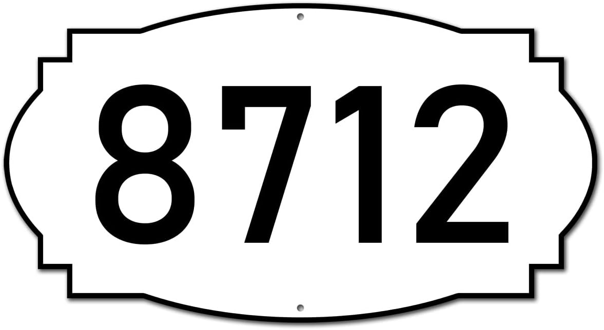 VWAQ Custom House Number Aluminum Sign Address Plaque for Home - Single Sided and Reflective Pre-Drilled Holes - AS3S1 Vertical (Black)