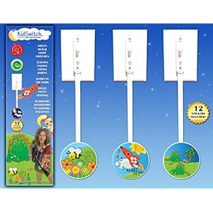 KidSwitch Lightswitch Extension for Toddlers – Laurie Berkner Edition – 3 Count – Includes 12 Themed Art Decals – Multi…