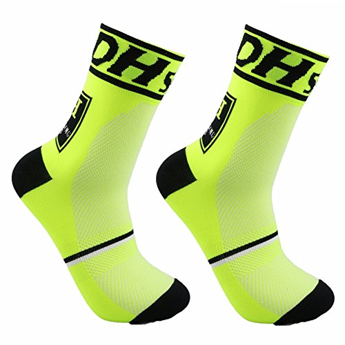 DH Sports Grofitness Calcetines de compresión para Entrenamiento al Aire Libre, Ciclismo, fútbol, Correr, para Hombre y Mujer, Color 1 par Verde neón, tamaño Talla única