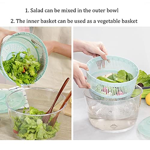 Dryer Salad Spinner, Manual Vegetable Lettuce And Fruit Spinner Drying With Secure Lid Lock & Rotary Handle Drain - Easy To Use Large 5L Kitchen(5L, A) #TOP5