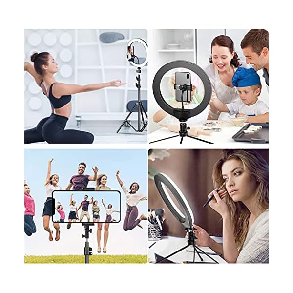 Plartree Ringlicht mit Stativ,10.2'' Selfie Ringleuchte mit 2 Telefonhalter 2 Fernbedienungen und Tischstativ, 3 Modus… – Bild 4