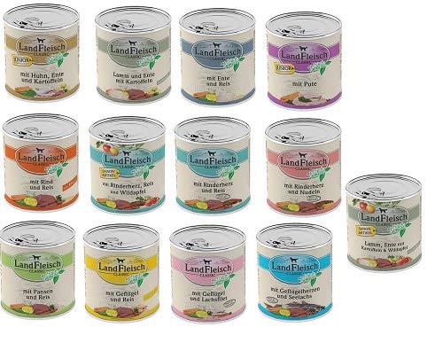 Landfleisch 18 x 800g Dosen Nassfutter - freie Auswahl aus 13 Sorten + Futterbauer Snack gratis! Cover