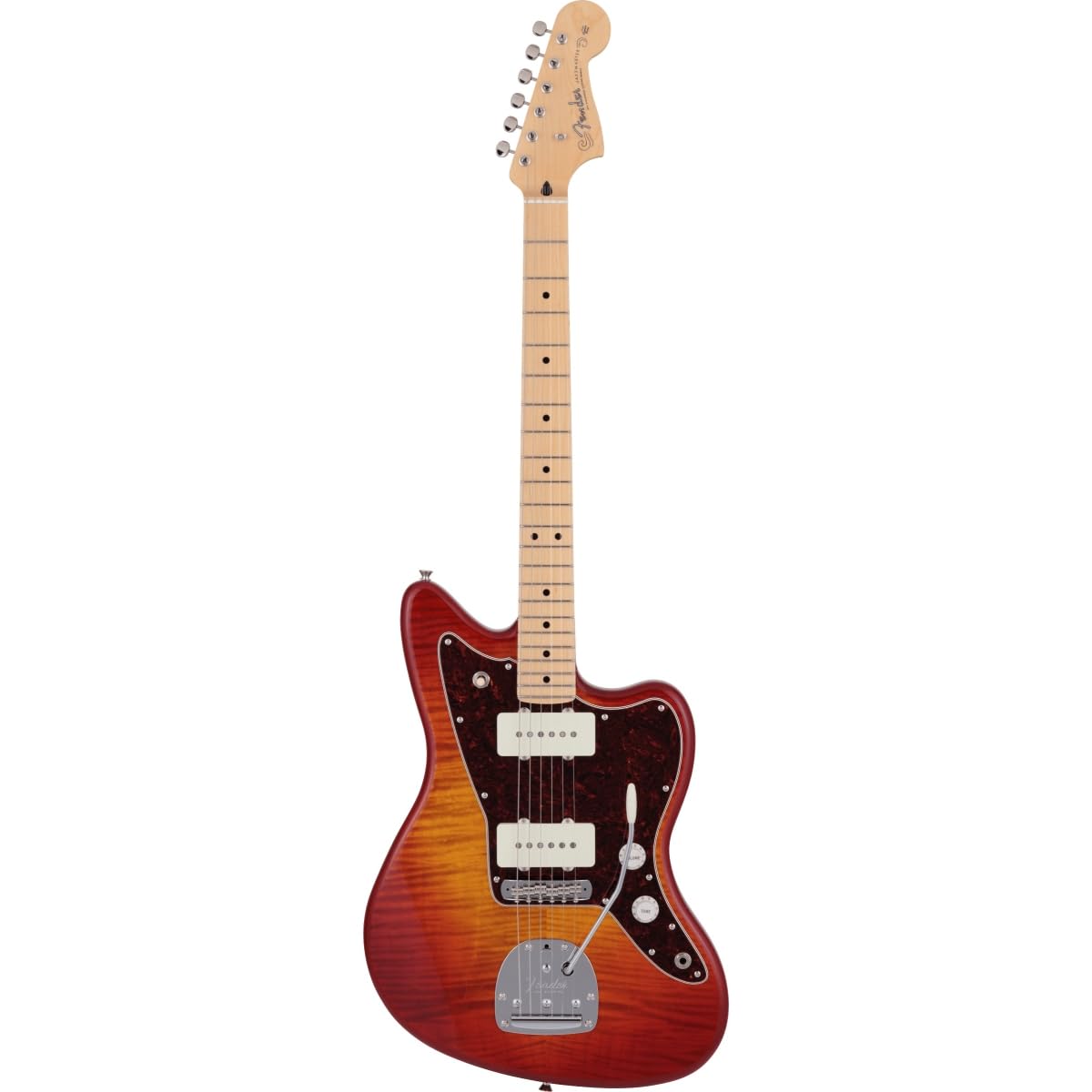 Amazon | Fender 2024 Hybrid II Jazzmaster Flame Sunset Orange
