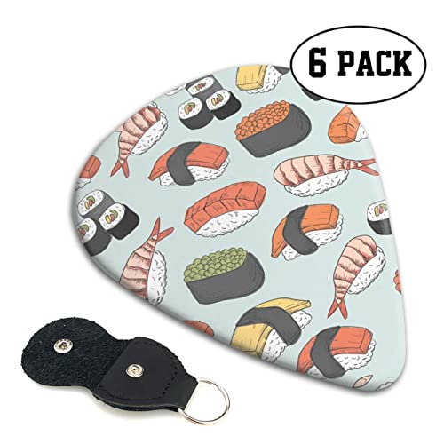 Sushi Lot de 6 médiators pour guitare acoustique, guitare électrique, basse, ukulélé – fins, moyens et épais. - Les Beatles, Paul McCartney, John Lennon, RIngo Starr, George Harrison Sushi Lot de 6 médiators pour guitare acoustique, guitare électrique, basse, ukulélé – fins, moyens et épais. – Image 3
