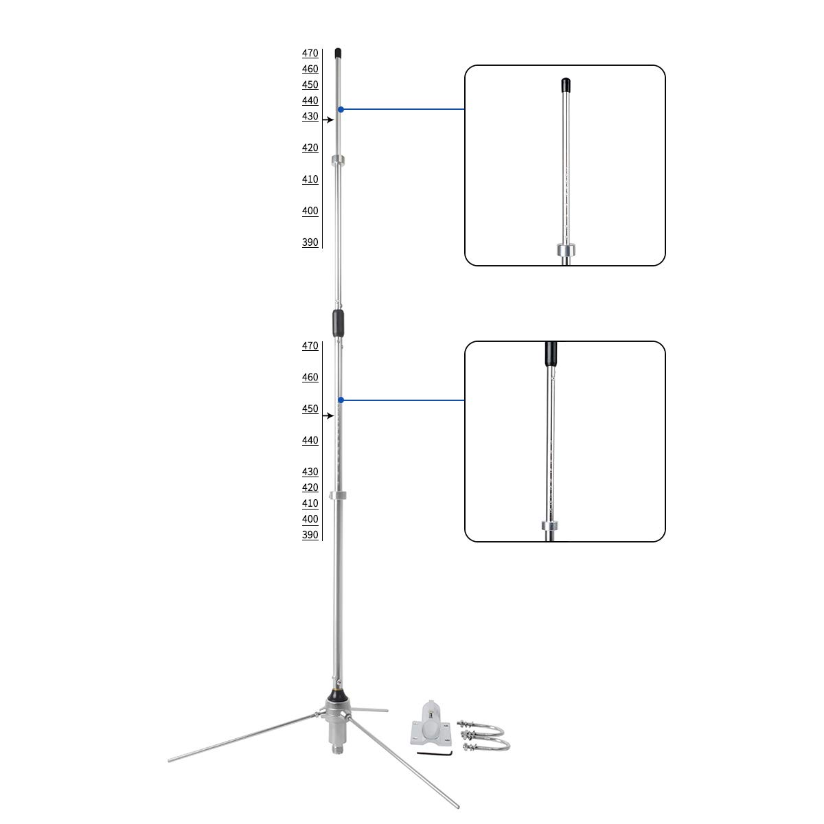 Amazon.com: HYS UHF Base Antenna, 390-470Mhz 43.3inches Outdoor