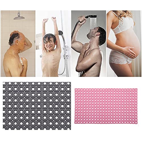 Tapis de bain antidérapant ventouses gris lavable machine pour sol douche 70x40 - 7