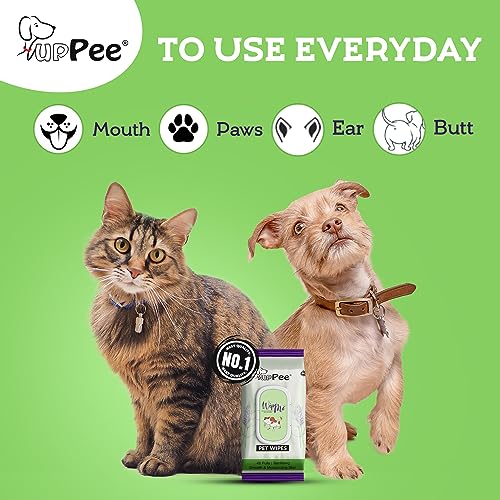 PUPPEE Wipe ME Anti-Bacterial Wet Wipes for Dogs & Cats | Cleansing, Deodorising & Grooming Wipes | Lavender Essential, Vitamin E & Olive Oil | Natural Extracts & Actives (Pack of 3) (Image - 2)