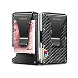 Carbon Fiber Credit Card Holder RFID Blocking Anti Scan Metal Wallet Money Cash Clip