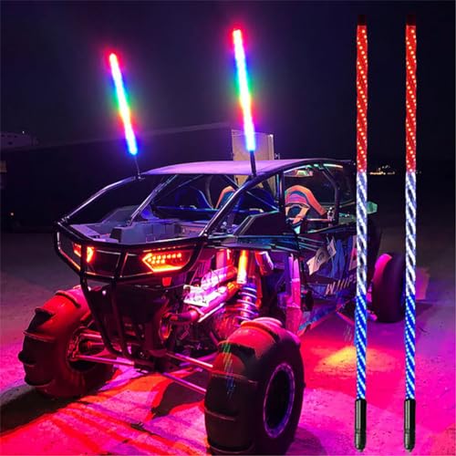 Luces de látigo LED de 360° impermeables con 20 colores para coche 2