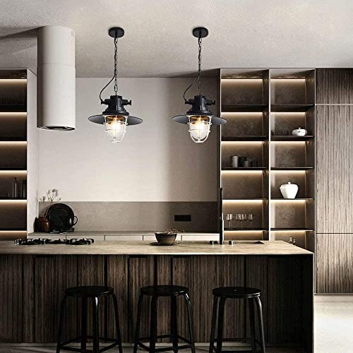 Lampe suspendue industrielle vintage avec lustre décoratif E27 pour îlot - 5