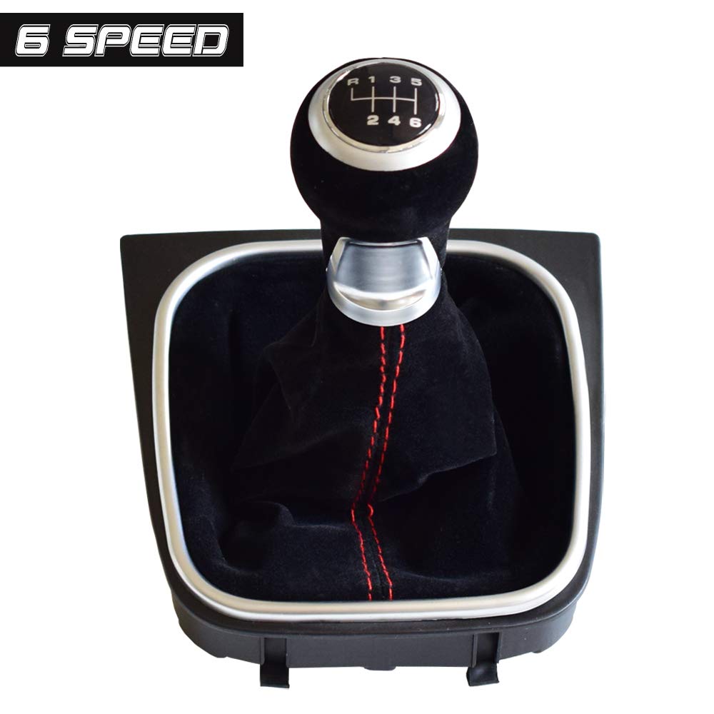 Amazon.com: Kakulkomen 6 Speed Shift Knob Boot Cover Suede Leather