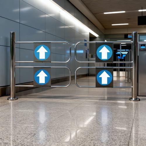 Puerta oscilante de seguridad de cierre automático, mecanismo de resorte para control de acceso industrial, comercial y público