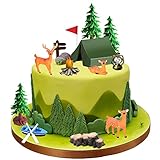 Picture of 15PCS Camping Cake Decorations - Fireside Camp Decor Set for Kids Camper Fans' Birthday Party