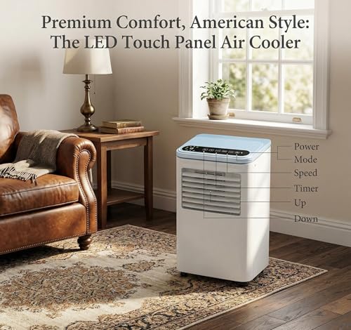 Image of Portable Air Conditioner 8000 BTU,4-in-1 AC Unit with Cooling, Dehumidifier, Fan and Sleep Modes, Cools Rooms Up to 350 Sq Ft, Adjustable Fan Speeds, Remote Control and LED Display