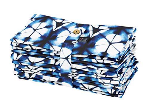 Serviette décorative en tissu Flex Coton bleu imprimé haut de gamme - 2