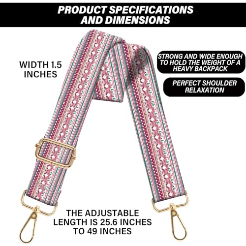 Image of Purse Strap Crossbody Shoulder Straps 1.5 inch Wide Replacement Adjustable for Women Girls Bag Aesthetic Cute