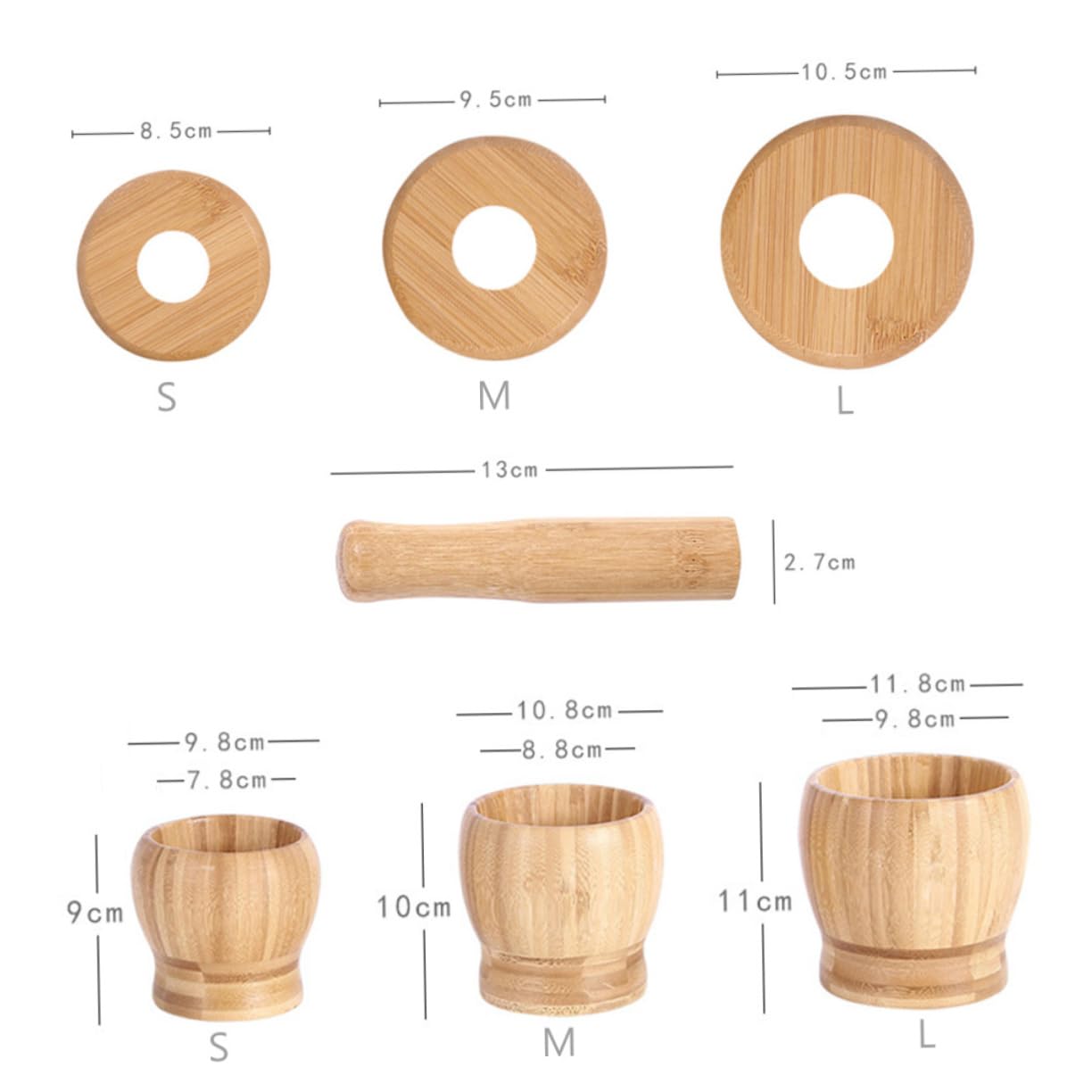 OKUMEYR Garlic Press Pot and Pestle Set with Lid Large Kitchen Accessories for Easy Crushing and Grinding Spices and Easy to Clean for Home and Restaurant Use