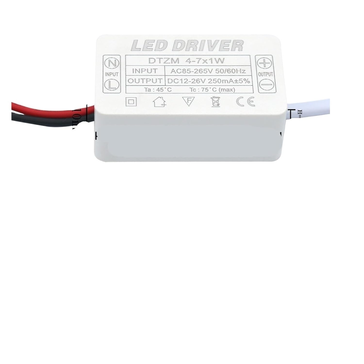 LED Driver 250mA 1-3W 3-5W 4-7W 8-12W 12-18W 18-25W 25-36W LED Power Supply 250mA AC90-265V LED Lighting Transformer(25 36w)