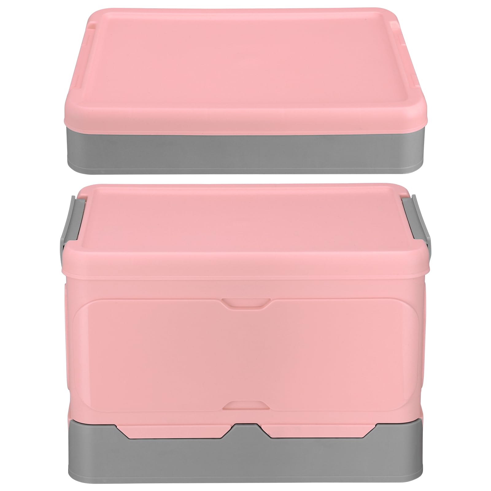 LABRIMP Faltbare Aufbewahrungsboxen zur Aufbewahrung von Gegenständen und Büchern aus Kunststoff 2 Stück mit Deckel Platzsparend und Robust für Zuhause und Kofferraum