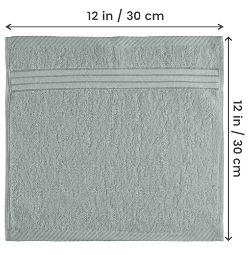 Utopia Towels 12 Pack Premium Wash Cloths Set, 12 by 12 Inches, 100% Cotton Ring Spun, Highly Absorbent and Soft Feel Washcloths for Bathroom, Spa, Gym, and Face, Cool Grey