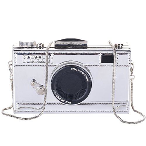 QZUnique Women's PU Film Camera Shaped Snapshot Casual...