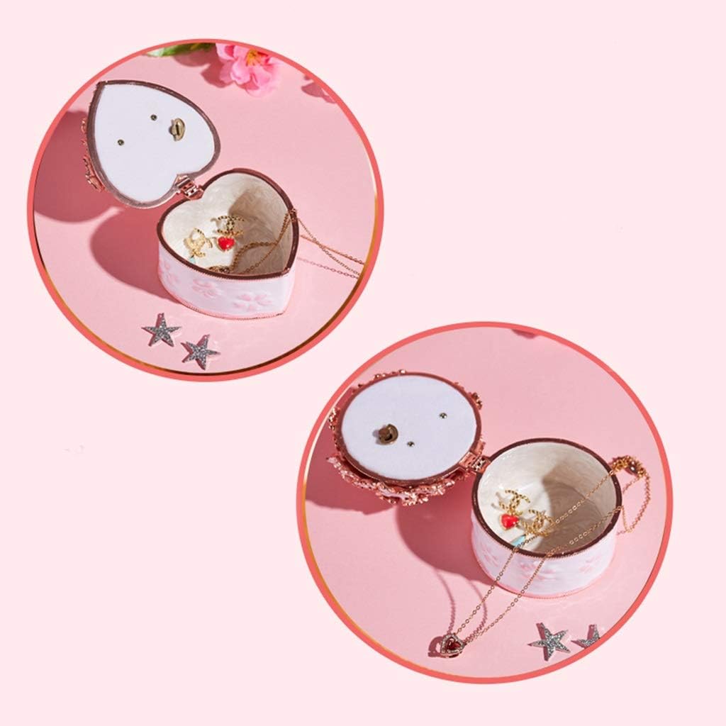 Music Box Cute Rabbit Jewelry Box for Ring/Earring Creative Heart-Shaped Music Box Home Decor Girl's Keepsake Storage Case Pink/Green Gift Wood Musical Box (Color : Castle in The Sky) image 3
