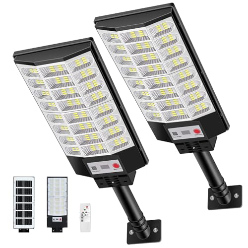 Willmind ソーラー街灯 LEDソーラーライト 屋外 防犯 ガレージ照明 【リモコン＆人感センサー付き・2500LM高輝度】 IP65防水 6500K昼光色 自動点灯消灯 ワイヤレス簡単設置 電気代ゼロ 広範囲投光 作業場/倉庫/庭/工場/物置/玄関用 防災・停電時対策 2個パック