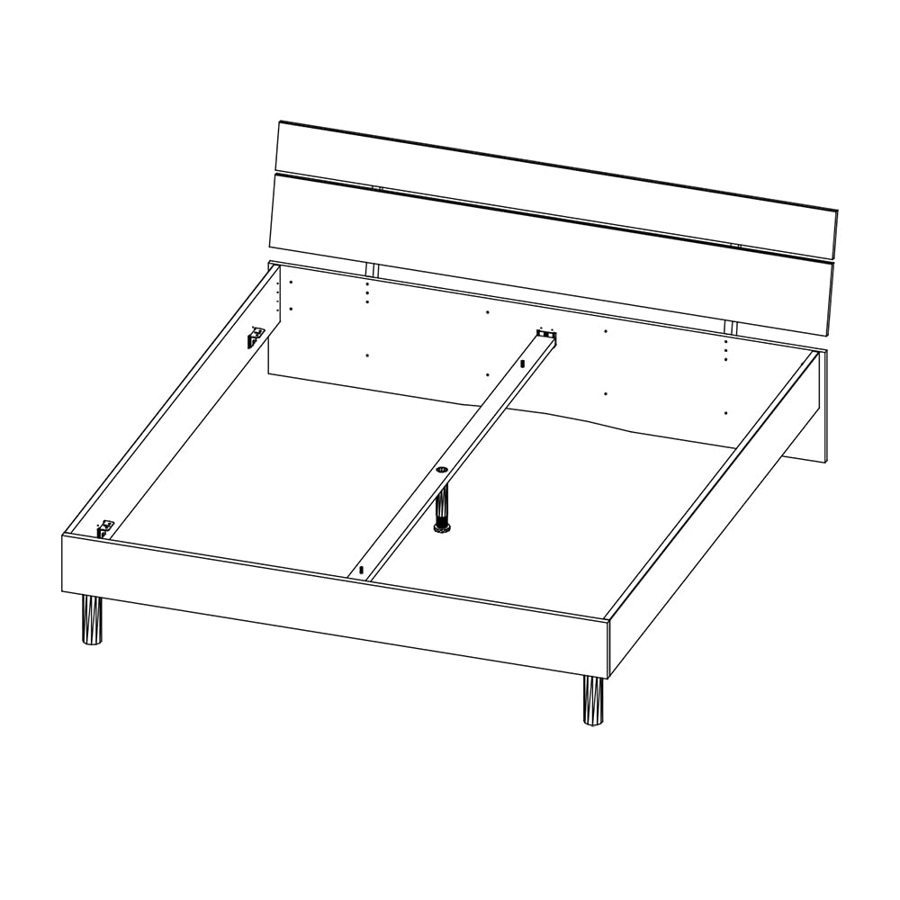 Lomadox Schlafzimmer Komplett Set 5-teilig, Bett 180x200 cm, 2X Nachtschrank, 1 Kleiderschrank, 1 Kommode in Eiche mit Graphit