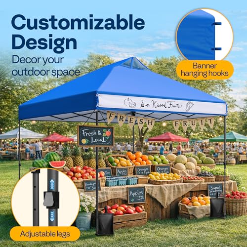 Image of VIVOHOME 8x8ft Pop Up Canopy Tent One Push Setup