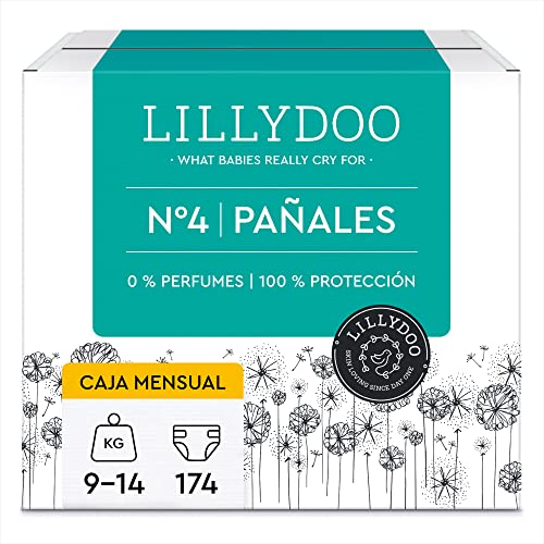 Pañales LILLYDOO, talla 4 (9-14 kg), 174 pañales, PACK AHORRO