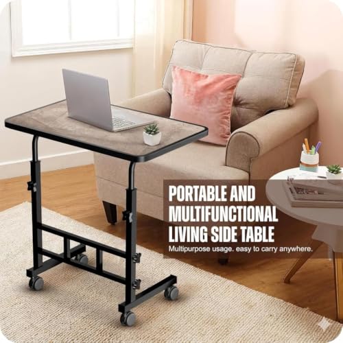 Image of Foldable Study Table /Bed Table /Foldable and Portable Wooden /Writing Desk for Office /Home /School | Adjustable Height, Portable for Office, Work Form Home (Marble Dark)