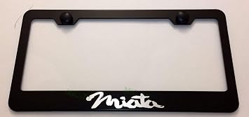 Metal Stainless Steel License Plate Frame Car Tag Holder for Miata Applicable to All tag License Frame Black Fit Mazda