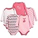 Luvable Friends Baby Infant 5-Pack Long Sleeve Hanging Bodysuit, Foxy, 3-6 Months