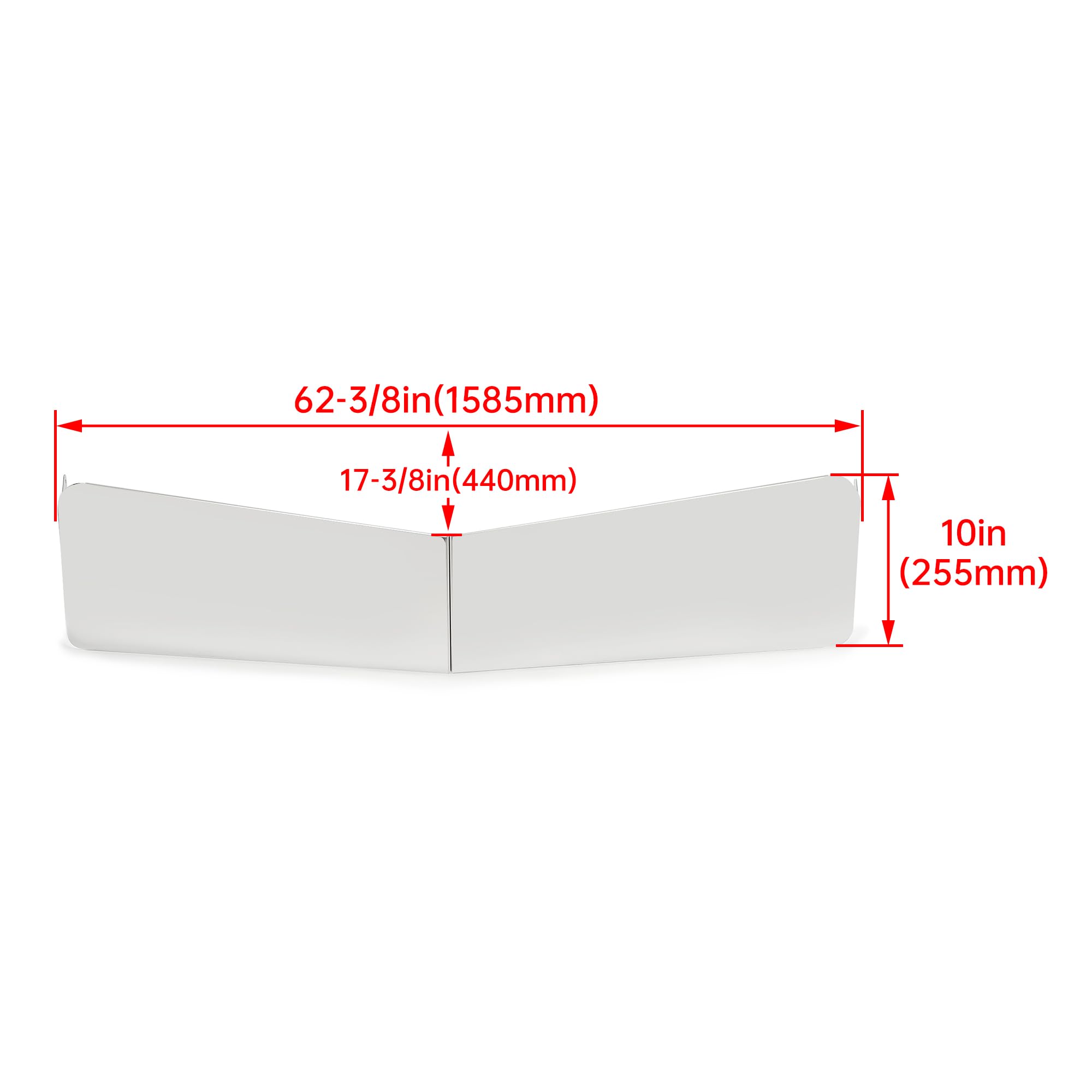 KUAFU Drop Visor Compatible with Peterbilt 377 378 379 335 386 388 389 Flat Top Silvery 304 Stainless Steel