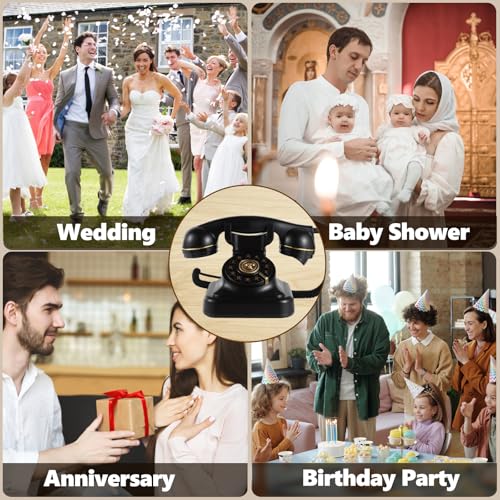 Audio Guest Book Wedding Phone, Audio Guestbook,Record Audio Messages with GuestBook, Guestbook Alternative for Wedding, Birthday Party, Baby Shower, Anniversary, Engagement (Black)