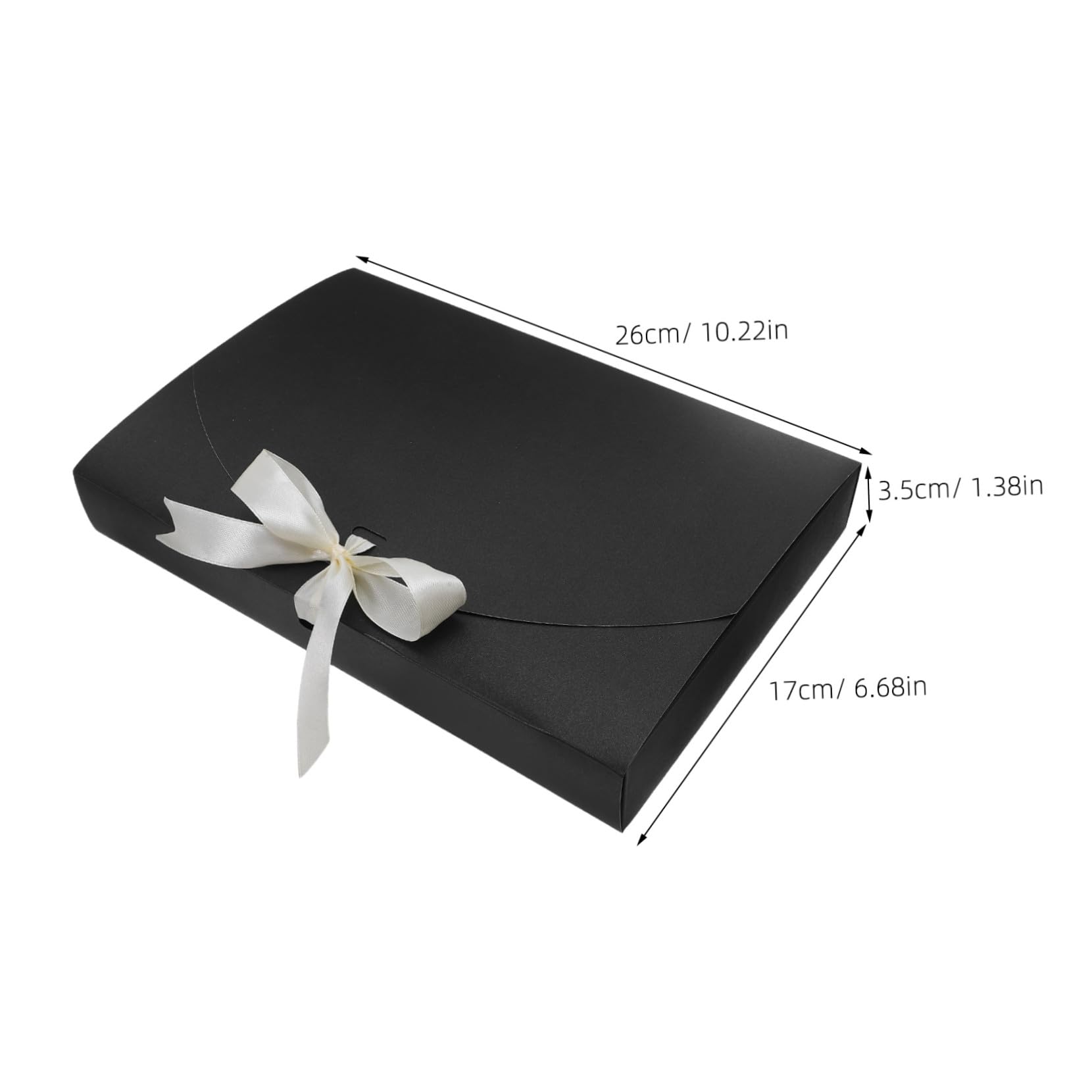 POPETPOP Scatole Regalo in Carta Nero 26x17,5x3,5cm 20pezzi con Fiocco per Scarpe Camicie Natale Compleanno