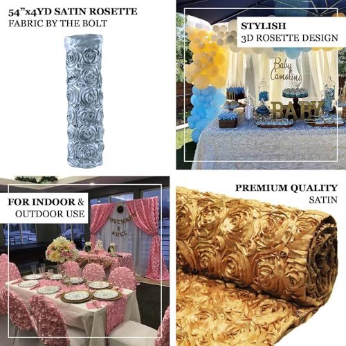 Premium 54-Inch x 4-Yard White Satin Rosette Fabric Roll for Elegant DIY Projects and Event Decor 5 Premium 54-Inch x 4-Yard White Satin Rosette Fabric Roll for Elegant DIY Projects and Event Decor - Image 4